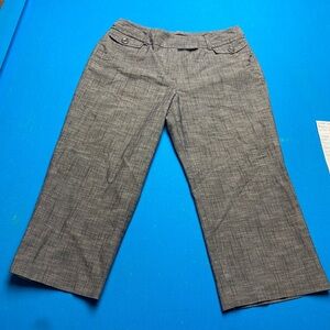 Larry Levine Stretch Crop Women Pants , Charcoal Grey , Textured Fabric